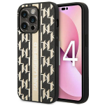 Dėklas Karl Lagerfeld KLHCP14LPGKLSKW iPhone 14 Pro 6.1" kieto dėklo ruda / ruda monograminė juostelė