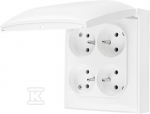 Kontakt Simon Contact-Simon Simon Aquaclick Socket IP44, 4 kartus su įžeminimu, atvartas baltas ACGZ4/11