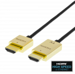 Kabelis DELTACO Itin plonas HDMI, 4K UHD, 3m, juodas/auksinis / HDMI-1043-K / 00100012