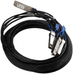 &Scaron;akotuvas &bdquo;MikroTik XQ+BC0003-XS+&ldquo; | QSFP28 į 4x SFP28 i&scaron;jungimo kabelis | 1x QSFP28 į 4x SFP28, 3 m