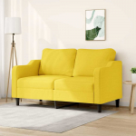 Dvivietė sofa, &scaron;viesiai geltonos spalvos, 140cm, audinys