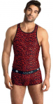 Anais Men Accesories Anais Men Tribal Top M - Raudona Microfiber Sleeveless Animal Print Shirt