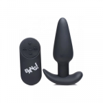 Xr Brands BANG Remote-Controlled Silicone Plug - 21-Mode Atsparus vandeniui, Juodas