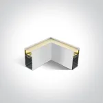 8W pavir&scaron;inio/pakabinamo linijinio &scaron;viestuvo kampinis sujungimas, baltas, 3000K, 050170D/W/W