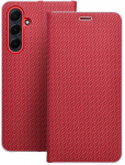 OEM LUNA Book Carbon dėklas Samsung Galaxy A55 5G, raudonas