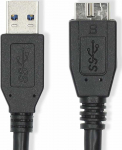 Nedis USB-A &ndash; micro-B USB laidas, 1 m juodas (CCGL61500BK10)