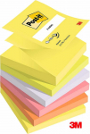 Lipnūs lapeliai Post-it Z-Notes, 76x76mm, neoninių spalvų, 6 vnt.