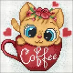 Hobilt Coffee Cat 20х20 Deimantinio Paveikslo komplektas Cs2707
