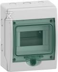 Schneider Electric SCHNEIDERE Hermeti&scaron;kas paskirstymo skydas Schneider Mini Mureva / buvusi Kaedra 1x6 IP65 UV mMRV-1-6-NT-T 13442 pavir&scaron;inio montavimo skaidrios durys