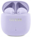 Guess ausinės Bluetooth GUTWSJ14ESGU TWS violetinės spalvos Printed Classic Logo