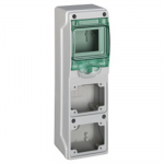 Schneider 13176 Mureva IP65 pavir&scaron;inis 1x4 skirstomasis įrenginys, skirtas prijungti mgMRV-1-4-NT-T/2 lizdus 2 skylės 65x85mm 13176