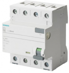 Siemens 5SV3342-3 Liekamosios srovės grandinės pertraukiklis 4P 25A 30mA 400V 10KA tipas F 5SV3342-3