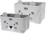 Home Styling Collection CUTIE žaislų konteineriai su ausytėmis, velvetas, 2 vnt