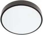 Lubinis &scaron;viestuvas 24W LED plafonas KNOB, matinės juodos sp., 3000/6500K