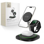 Tech-Protect QI15W-A46 3in1 magnetinis MagSafe indukcinis įkroviklis - Juodas