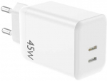 Įkroviklis NCC (2xUSB-C; 45W) baltas
