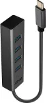 Lindy USB 3.2 type C, hub 4 port USB-A sort