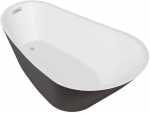 Vonia Besco Melody Juodas&Baltas Matt, 150 x 80 cm, su chrome sifonu