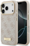 Guess 4G Logo Plate MagSafe dėklas skirtas Apple iPhone 17 Pro rožinės spalvos