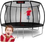 Apvalus 374 cm (12 pėdų) batutas su vidiniu tinklu, sodo batutas, lauko batutas, batutas su apsauginiu tinklu, batutas vaikams