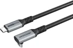 Mercodan 90&deg; kampu pakreiptas USB-C laidas, 5,0 m, USB 3.2 Gen 2, 20 Gbps, 85 W