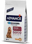 None ADVANCE DOG MEDIUM SENIOR 3,0 KG - VIDUTINIŲ VEISLIŲ VYRESNIEMS &Scaron;UNIMS, SU VI&Scaron;TIENA IR RYŽIAIS