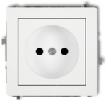 Karlik Elektrotechnik 25DGP-1p DECO Vieno lizdo mechanizmas be įžeminimo 2P (srovės kelio sklendės), baltas matinis 25DGP-1zp