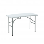 Sulankstomas lauko stalas HATIS, 122 x 60 x 50/74 cm, baltas