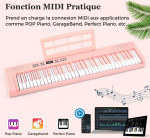 Promotions Sulankstoma pianino klaviatūra 94x22x6 cm rožinė