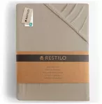 Prześcieradło AMBER spalva cappuccino styl klasyczny materiał jersey 200-220x200 DecoKing