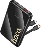 I&scaron;orinė baterija Hoco 10000 mAh QC PD 22,5W su integruotais laidais USB C + Lightning Q37 juodas