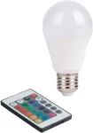 9W LED lemputė, balta, E27, 4000K/RGB