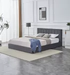 Lova KATARINA bed with bedding container, pilkas