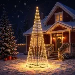 LED Kalėdų medis 385 cm 1148 LED &Scaron;ilta balta Geležis Juoda