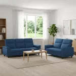 Sofa Sofos komplektas 2 vnt. Mėlyna Audinys