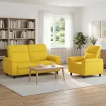 Sofa Sofos komplektas 2 vnt. &Scaron;viesi geltona Audinys