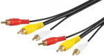 Goobay Kompozitinis garso/vaizdo jungties kabelis, 3x RCA su RG59 vaizdo kabeliu, 10 m, 10 m, 3 x RCA, 3 x RCA, Ki&scaron;tukas, Ki&scaron;tukas, Juodas