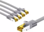 Goobay RJ45 kabelis krosowy CAT 6A S/FTP (PiMF), 500 MHz, su CAT 7 kable surowym, 2 m, pilka, komplektas 5 - Długość kabla 2 m