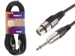 Velleman Profesionālais kabelis XLR 3pin ligzda - 6.3mm spraudnis mono 6m