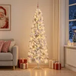 Dirbtinė siaura kalėdinė eglutė su žaisliuku 180 cm 300 LED