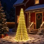 LED Kalėdų medis 220 cm 460 LED &Scaron;ilta balta Plienas Žalia