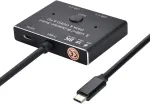 Chenyang Cy Pd 8k@30hz 100w 10gbps Usb-c Type-c dvikryptis jungiklis Mst 1 į 2 &scaron;akotuvas palaiko vaizdo duomenis