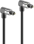 Sonero Premium Optinis Toslink Kabelis 5m, Paauksuoti Jungtys, 2x90&deg;