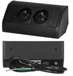 Kampinis baldinė rozetė su įžeminimu 2x2p+ž juoda virtuvė Or-gm-9005/b Orno