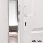 Kotarbau&reg; Durų rankena 72 mm De&scaron;inė Kairė profilio cilindrui Balta Durų furnitūra Durų rankena Durų rankenų komplektas Kambario durų skląstis Aliuminis