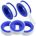5 ritinėliai tefloninės juostos, 10 m x 15 mm ilgio, ptfe sriegių sandarinimo juosta, tefloninė juosta santechnikos jungtims baseinui, virtuvei, pramonei, balta