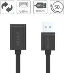 Unitek Y-c447gbk Usb 2.0 A Male į Usb A Female prailginimo laidas 0.5 m juodas, skirtas spausdintuvui, klaviatūrai, kortelių skaitytuvui ir kt.