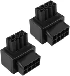 Gelrhonr 2 vnt. Gpu Vga Pcie 8 kontaktų maitinimo adapteris stačiu kampu 90 laipsnių kampo ki&scaron;tuko maitinimo adapterio plok&scaron;tė stacionariems kompiuteriams grafikos plok&scaron;tė - juoda
