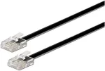 Aisens A143 &ndash; 0319 &ndash; telefono kabelis (6p4 &deg;c, M-m, 2 m) juodas