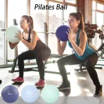 Proiron gimnastikos kamuolys, mažas 25 cm, pilateso kamuolys su treniruočių instrukcijomis, mažas fitneso kamuolys su pripučiamu &scaron;iaudeliu, gimnastikos kamuolys pilatesui, jogai, viso kūno treniruotėms